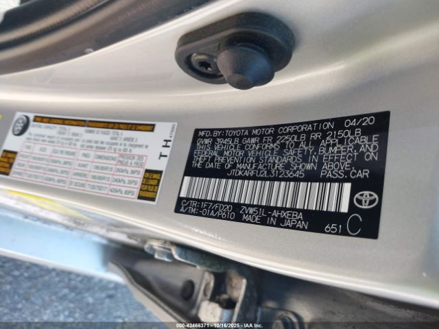 2020 TOYOTA PRIUS JTDKARFU2L3123645 Photo 8