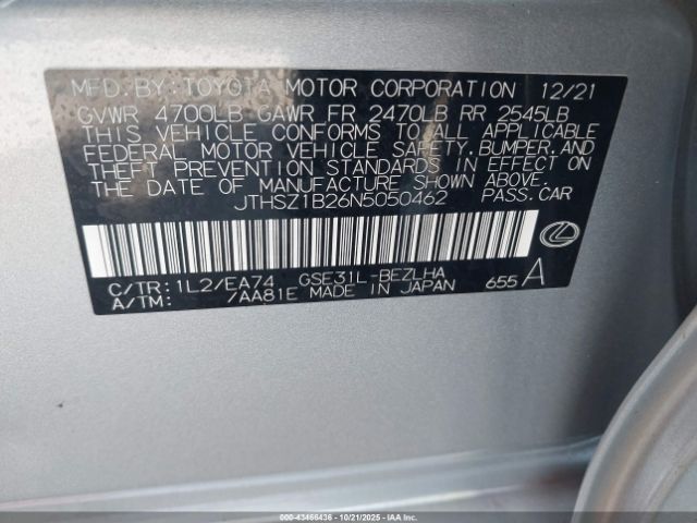 2022 LEXUS IS 350 JTHSZ1B26N5050462 Photo 8