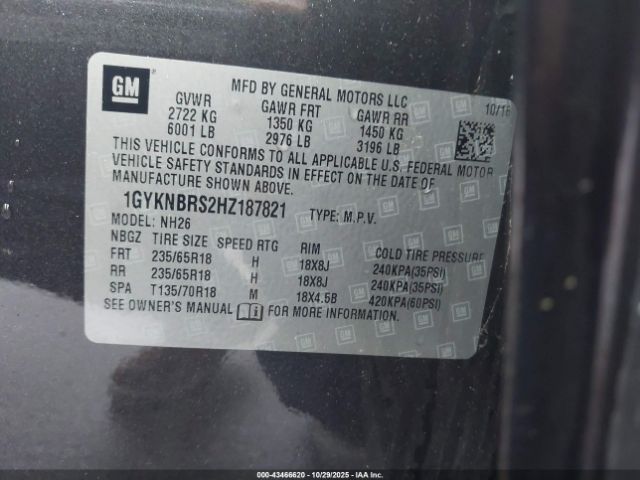 2017 CADILLAC XT5 1GYKNBRS2HZ187821 Photo 8