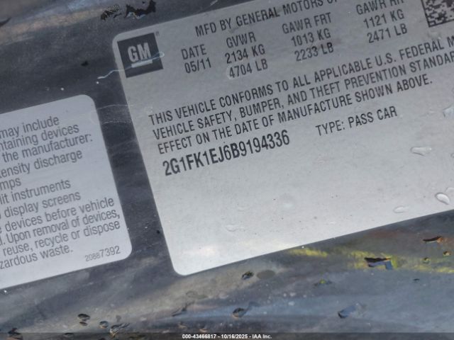 2011 CHEVROLET CAMARO 2G1FK1EJ6B9194336 Photo 8