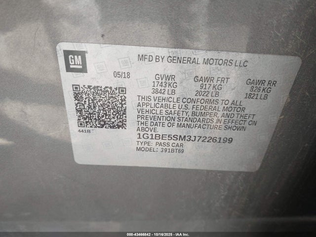 1G1BE5SM3J7226199 Chevrolet Cruze