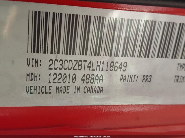 2020 DODGE CHALLENGER 2C3CDZBT4LH118649 Photo 8