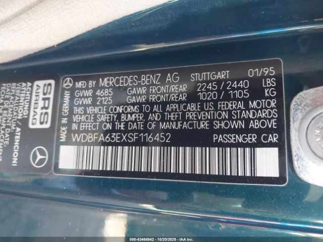 1995 MERCEDES-BENZ SL WDBFA63EXSF116452 Photo 8