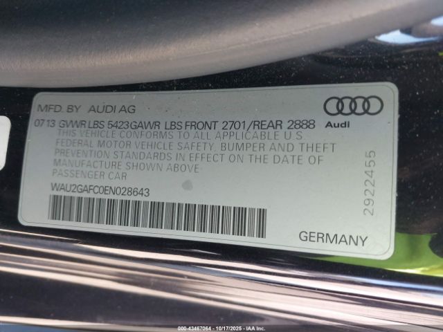 2014 AUDI A7 WAU2GAFC0EN028643 Photo 8