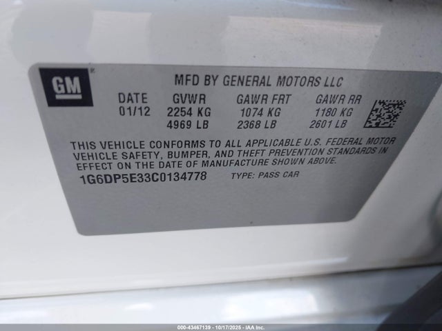 2012 CADILLAC CTS 1G6DP5E33C0134778 Photo 8