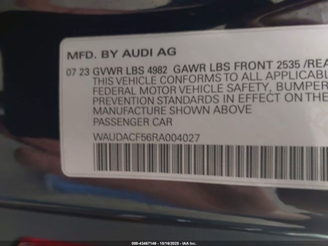 2024 AUDI A5 SPORTBACK WAUDACF56RA004027 Photo 8