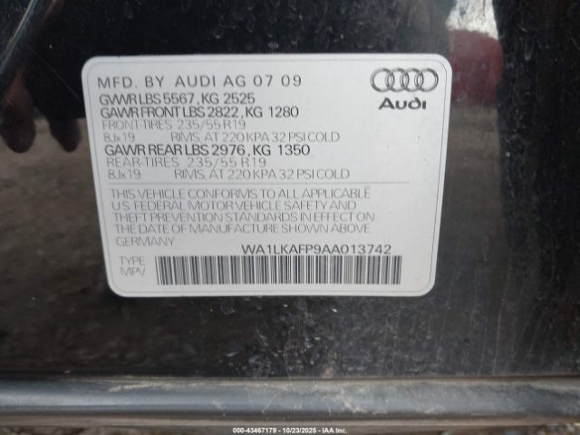 2010 AUDI Q5 WA1LKAFP9AA013742 Photo 8