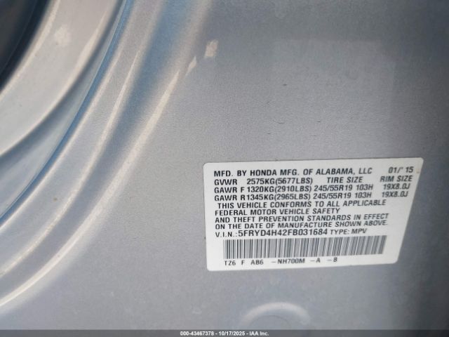 2015 ACURA MDX 5FRYD4H42FB031684 Photo 8