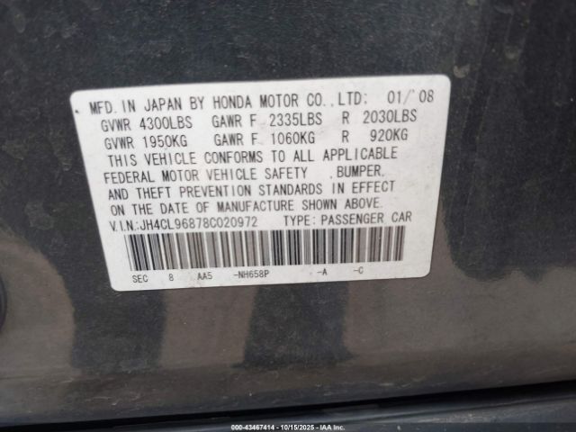 2008 ACURA TSX JH4CL96878C020972 Photo 8