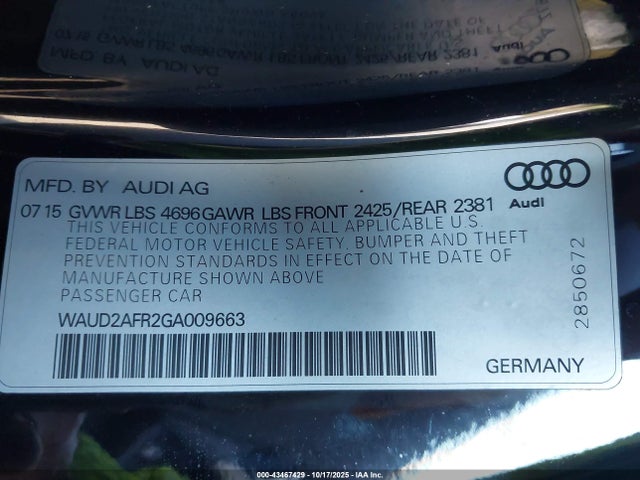 2016 AUDI A5 WAUD2AFR2GA009663 Photo 8
