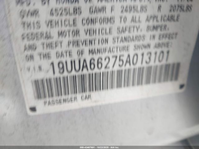 2005 ACURA TL 19UUA66275A013101 Photo 8