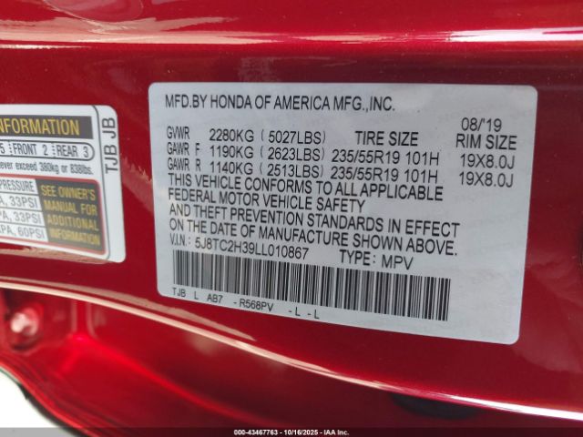 2020 ACURA RDX 5J8TC2H39LL010867 Photo 8