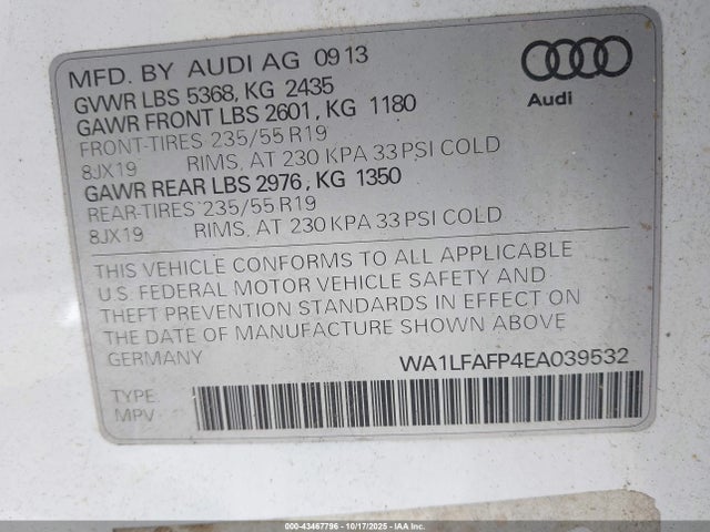 2014 AUDI Q5 WA1LFAFP4EA039532 Photo 8