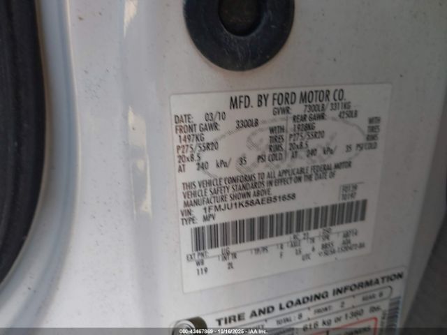 2010 FORD EXPEDITION 1FMJU1K58AEB51658 Photo 8