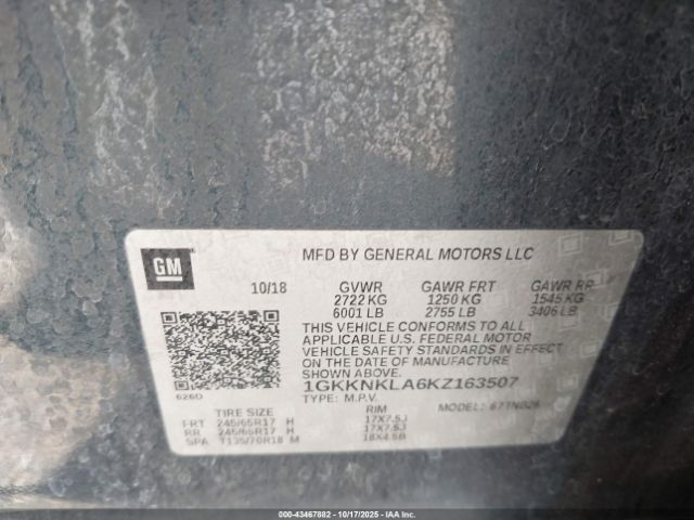 2019 GMC ACADIA 1GKKNKLA6KZ163507 Photo 8