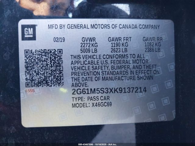 2019 CADILLAC XTS 2G61M5S3XK9137214 Photo 8