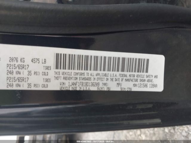 2011 JEEP COMPASS 1J4NF1FB1BD136209 Photo 8