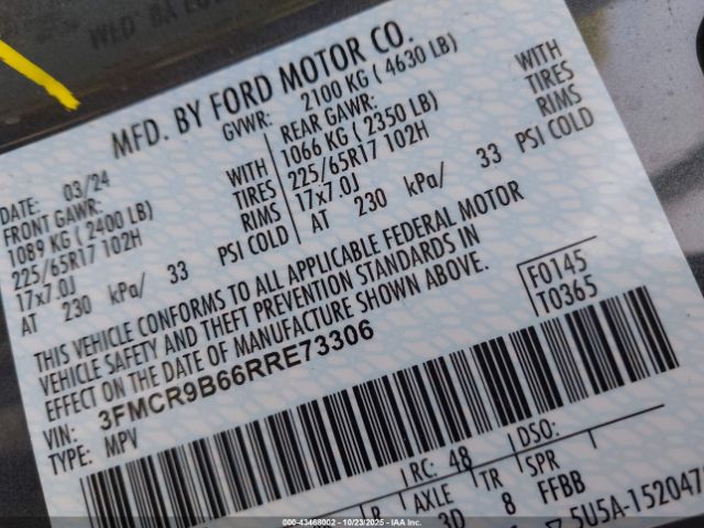 2024 FORD BRONCO SPORT 3FMCR9B66RRE73306 Photo 8