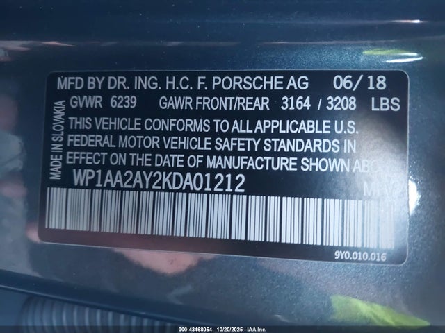 2019 PORSCHE CAYENNE WP1AA2AY2KDA01212 Photo 8