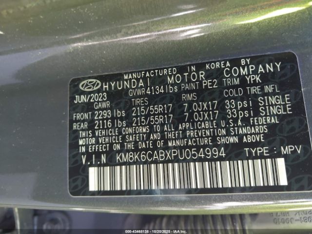 2023 HYUNDAI KONA KM8K6CABXPU054994 Photo 8
