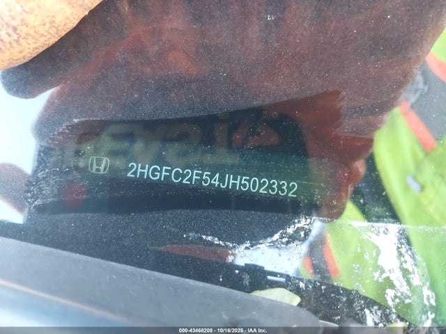 Aukcja sprzedaży 2018 Honda Civic Lx, vin: 2HGFC2F54JH502332, numer aukcji: 43468208
