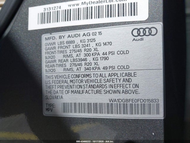 2015 AUDI Q7 WA1DGBFE0FD015833 Photo 8