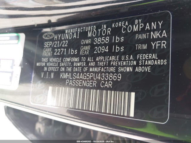 Hyundai mpi nu pe 2023 KMHLS4AG5PU433869 Image 9
