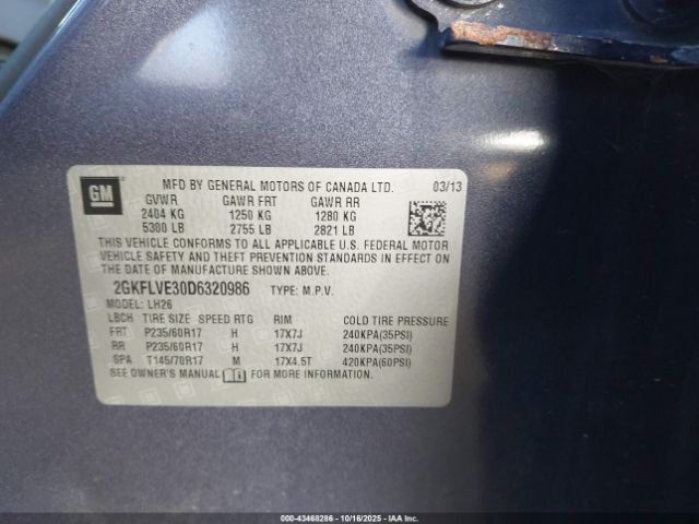 2013 GMC TERRAIN 2GKFLVE30D6320986 Photo 8