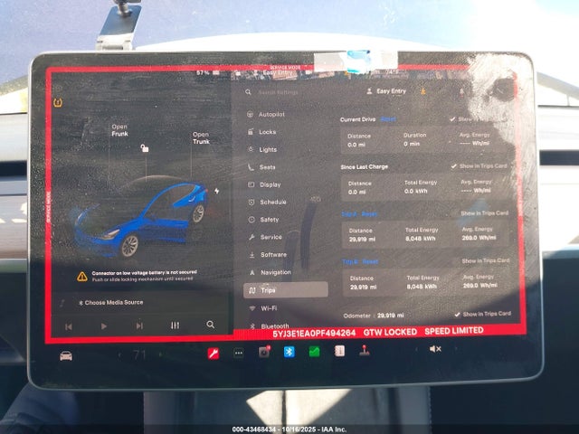 43468434 :رقم المزاد ، 5YJ3E1EA0PF494264 vin ، 2023 Tesla Model 3 Rear-wheel Drive مزاد بيع