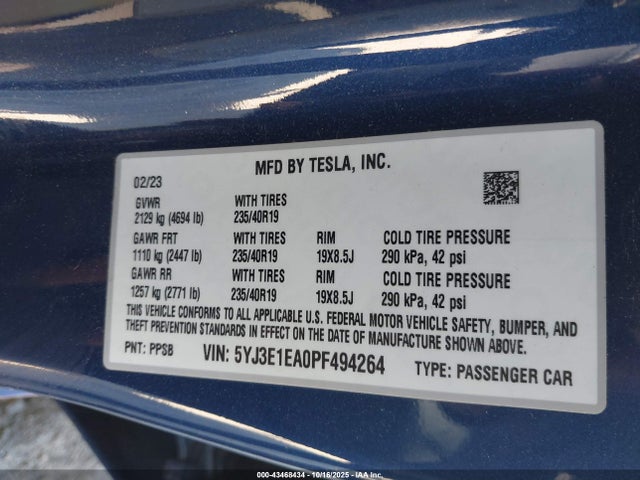 2023 TESLA MODEL 3 5YJ3E1EA0PF494264 Photo 8
