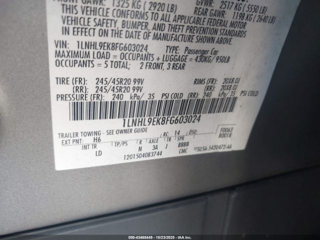 2015 LINCOLN MKS 1LNHL9EK8FG603024 Photo 8