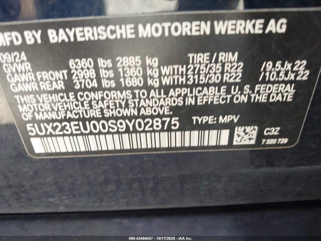 2025 BMW X5 5UX23EU00S9Y02875 Photo 8