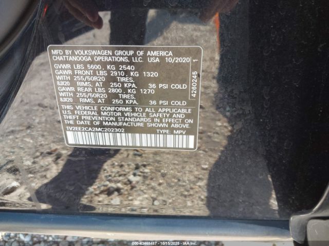 2021 VOLKSWAGEN ATLAS CROSS SPORT 1V2EE2CA2MC202302 Photo 8