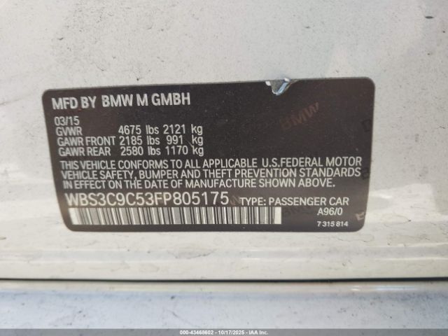 2015 BMW M3 WBS3C9C53FP805175 Photo 8