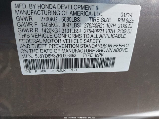 2024 ACURA MDX 5J8YD8H82RL003463 Photo 8
