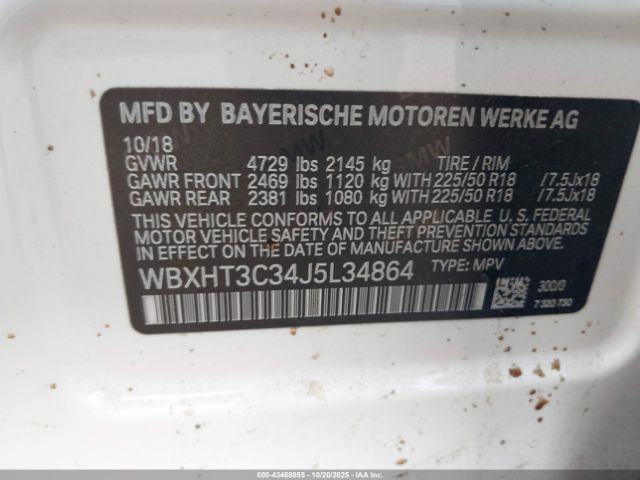 2018 BMW X1 WBXHT3C34J5L34864 Photo 8