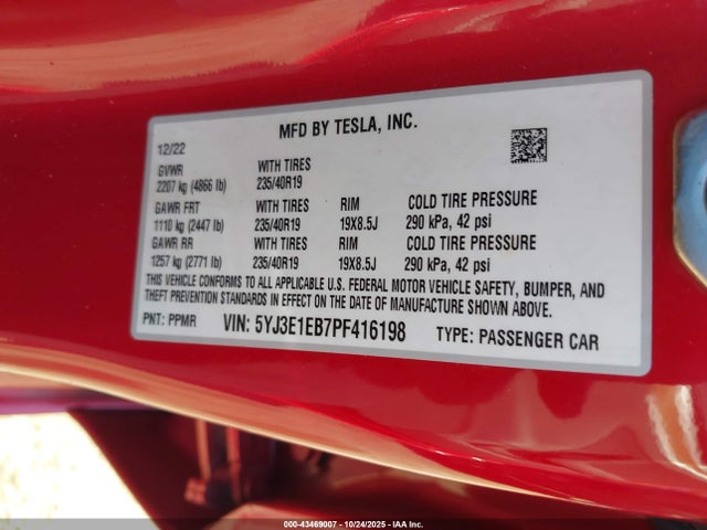 2023 TESLA MODEL 3 5YJ3E1EB7PF416198 Photo 8
