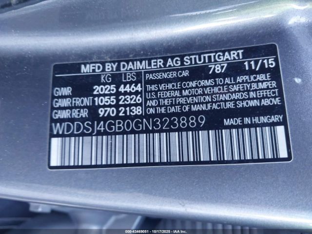 2016 MERCEDES-BENZ CLA 250 WDDSJ4GB0GN323889 Photo 8