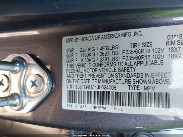 2018 ACURA RDX 5J8TB4H34JL024008 Photo 8