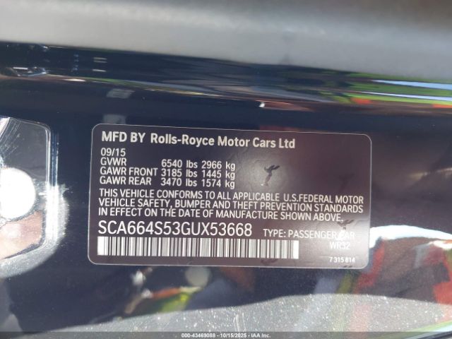 2016 ROLLS-ROYCE GHOST SCA664S53GUX53668 Photo 8