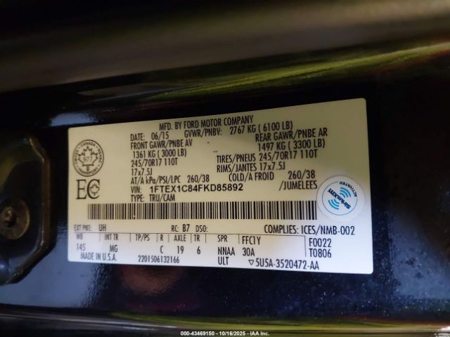 2015 FORD F-150 1FTEX1C84FKD85892 Photo 8