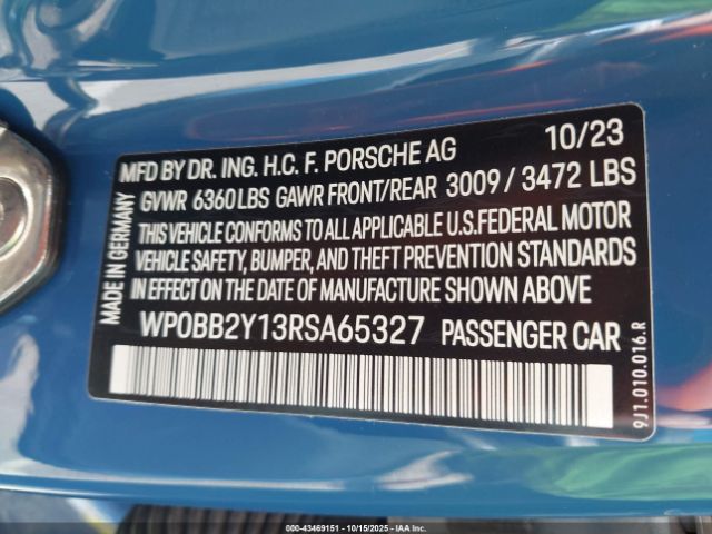 2024 PORSCHE TAYCAN CROSS TURISMO WP0BB2Y13RSA65327 Photo 8