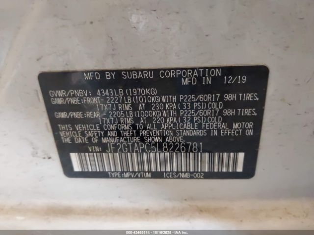 2020 SUBARU CROSSTREK JF2GTAPC5L8226781 Photo 8