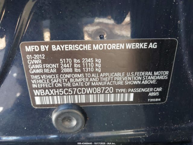 2012 BMW 528I WBAXH5C57CDW08720 Photo 8