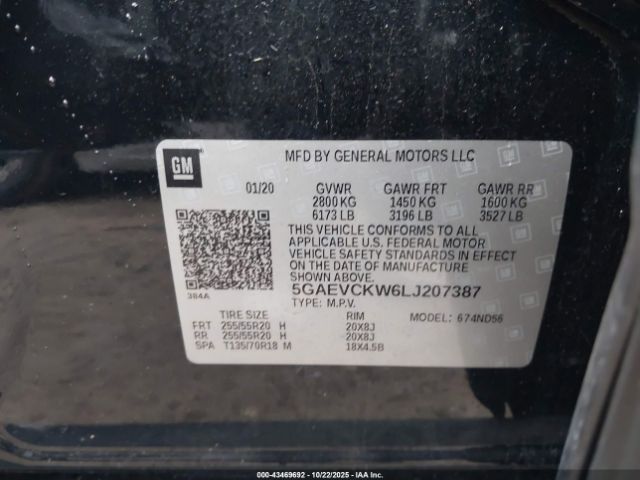 2020 BUICK ENCLAVE 5GAEVCKW6LJ207387 Photo 8