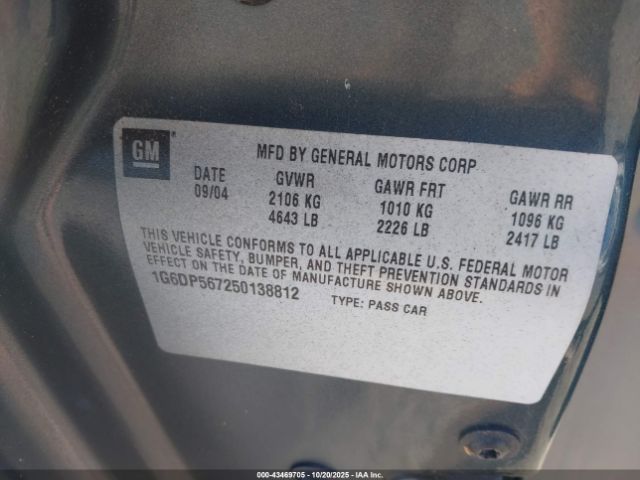 2005 CADILLAC CTS 1G6DP567250138812 Photo 8