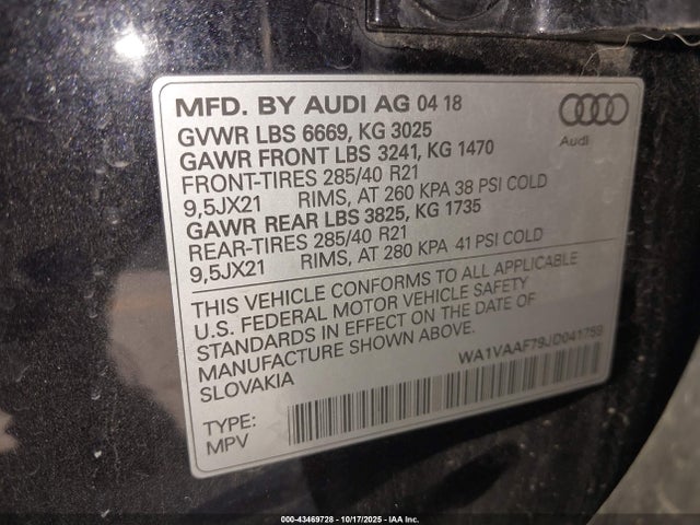 2018 AUDI Q7 WA1VAAF79JD041759 Photo 8