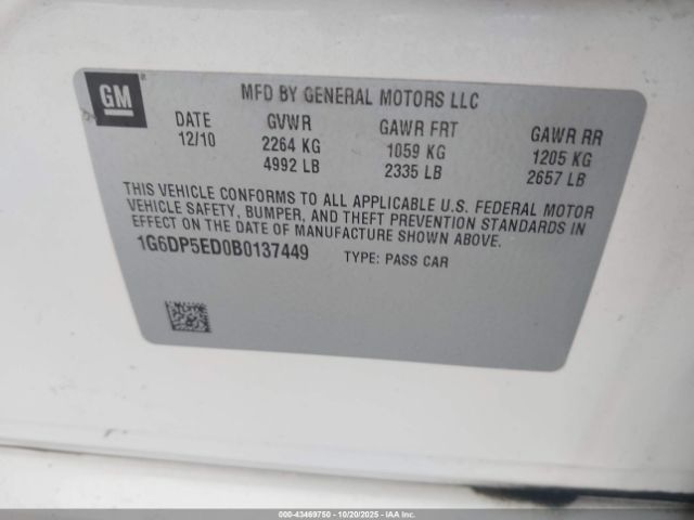 2011 CADILLAC CTS 1G6DP5ED0B0137449 Photo 8