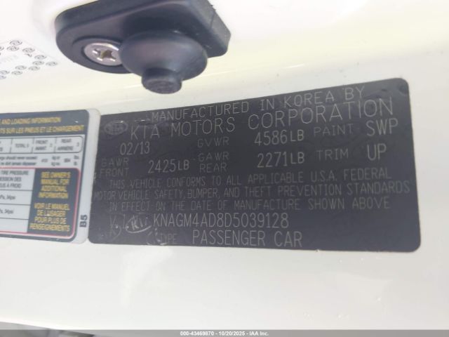 2013 KIA OPTIMA HYBRID KNAGM4AD8D5039128 Photo 8