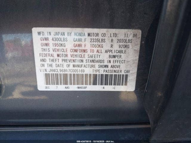 2007 ACURA TSX JH4CL96817C005169 Photo 8